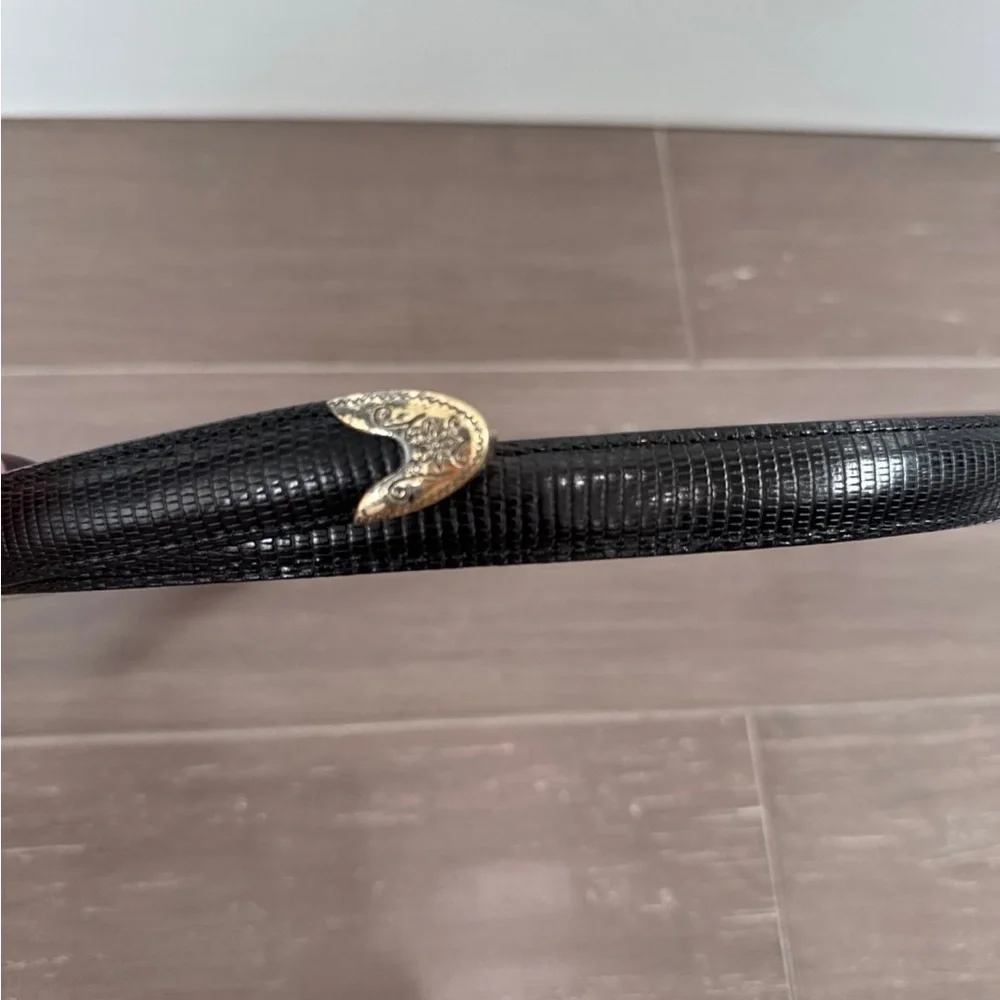 NWOT Brighton croc western festival leather black belt size Medium